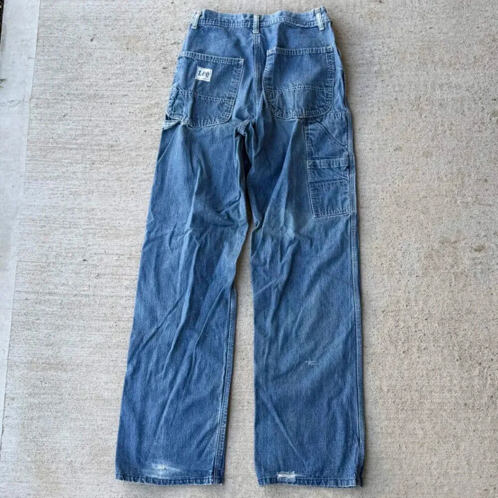 Vintage 1970s Lee Denim Carpenter Work Pants W28 L32 Utility
